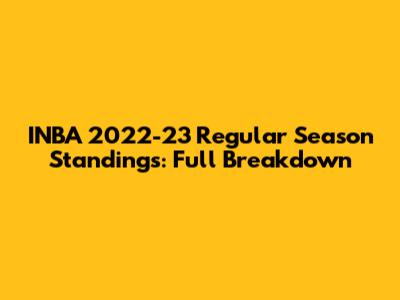 INBA 2022-23 Regular Season Standings: Full Breakdown
