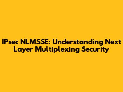 IPsec NLMSSE: Understanding Next Layer Multiplexing Security