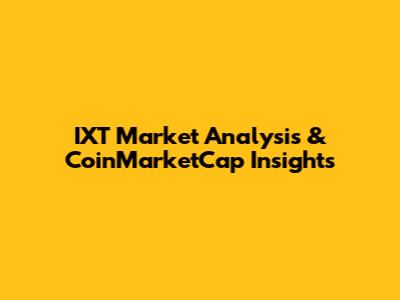 IXT Market Analysis & CoinMarketCap Insights