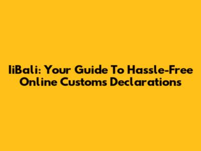 IiBali: Your Guide To Hassle-Free Online Customs Declarations