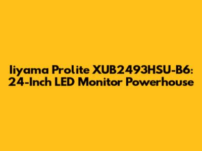 Iiyama Prolite XUB2493HSU-B6: 24-Inch LED Monitor Powerhouse