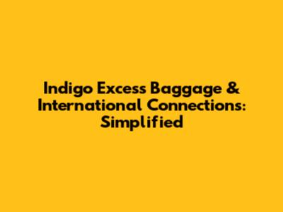 Indigo Excess Baggage & International Connections: Simplified