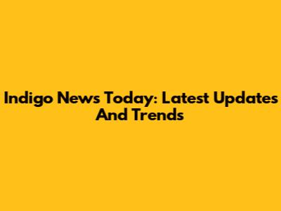 Indigo News Today: Latest Updates And Trends