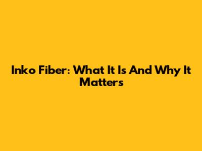 Inko Fiber: What It Is And Why It Matters