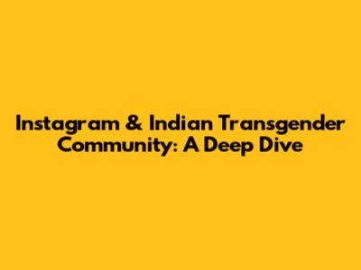 Instagram & Indian Transgender Community: A Deep Dive