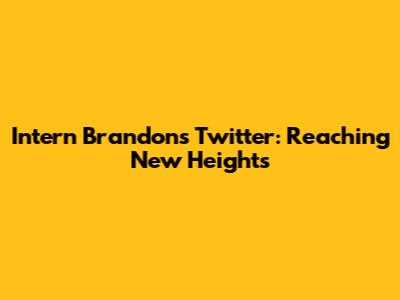 Intern Brandon's Twitter: Reaching New Heights