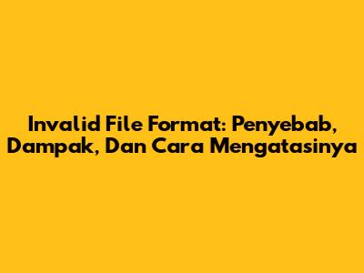 Invalid File Format: Penyebab, Dampak, Dan Cara Mengatasinya