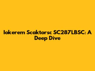 Iokerem Scaktorsc SC287LBSC: A Deep Dive