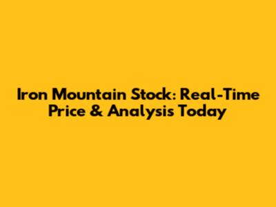 Iron Mountain Stock: Real-Time Price & Analysis Today