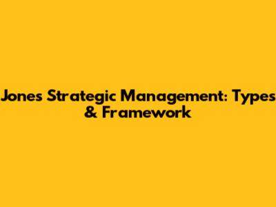 Jones' Strategic Management: Types & Framework