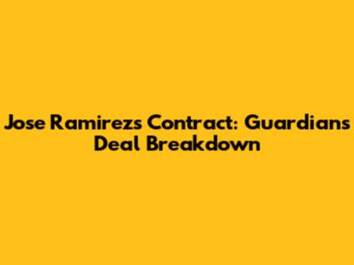 Jose Ramirez's Contract: Guardians Deal Breakdown
