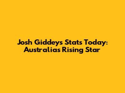 Josh Giddey's Stats Today: Australia's Rising Star
