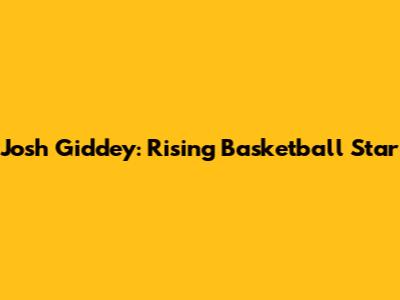 Josh Giddey: Rising Basketball Star