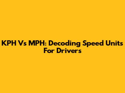 KPH Vs MPH: Decoding Speed Units For Drivers