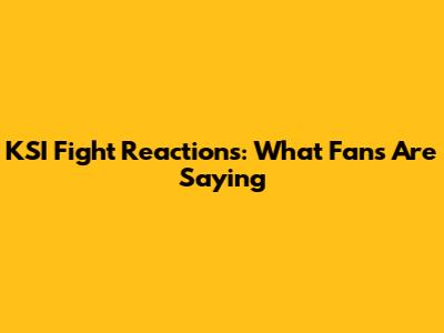 KSI Fight Reactions: What Fans Are Saying