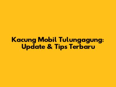 Kacung Mobil Tulungagung: Update & Tips Terbaru