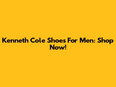 Kenneth Cole Shoes For Men: Shop Now!