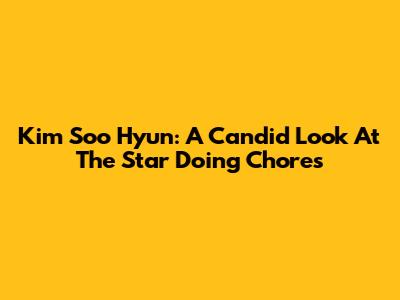 Kim Soo Hyun: A Candid Look At The Star Doing Chores