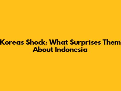 Korea's Shock: What Surprises Them About Indonesia