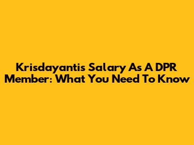 Krisdayanti's Salary As A DPR Member: What You Need To Know