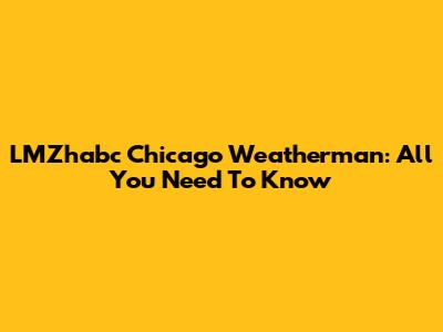 LMZhabc Chicago Weatherman: All You Need To Know