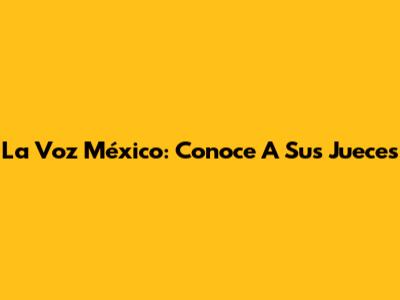 La Voz México: Conoce A Sus Jueces