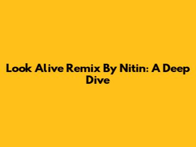 Look Alive Remix By Nitin: A Deep Dive