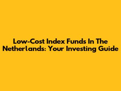 Low-Cost Index Funds In The Netherlands: Your Investing Guide