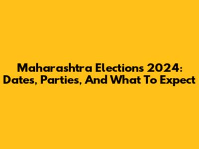 Maharashtra Elections 2024: Dates, Parties, And What To Expect