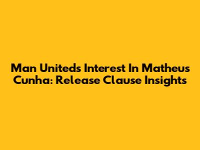 Man United's Interest In Matheus Cunha: Release Clause Insights