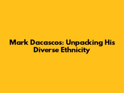 Mark Dacascos: Unpacking His Diverse Ethnicity