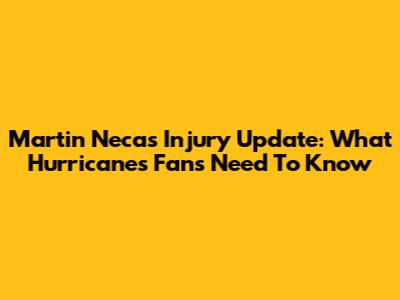 Martin Necas Injury Update: What Hurricanes Fans Need To Know