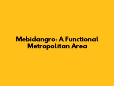 Mebidangro: A Functional Metropolitan Area