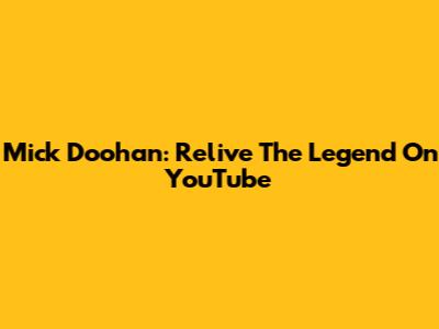 Mick Doohan: Relive The Legend On YouTube