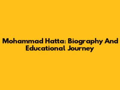 Mohammad Hatta: Biography And Educational Journey