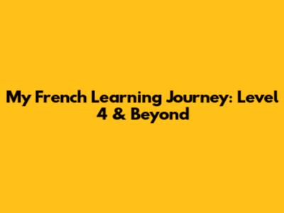 My French Learning Journey: Level 4 & Beyond