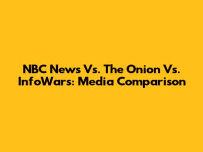 NBC News Vs. The Onion Vs. InfoWars: Media Comparison