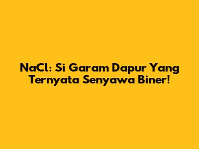 NaCl: Si Garam Dapur Yang Ternyata Senyawa Biner!