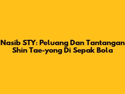 Nasib STY: Peluang Dan Tantangan Shin Tae-yong Di Sepak Bola