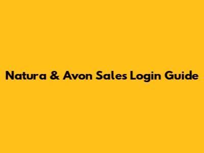 Natura & Avon Sales Login Guide