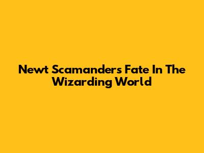 Newt Scamander's Fate In The Wizarding World
