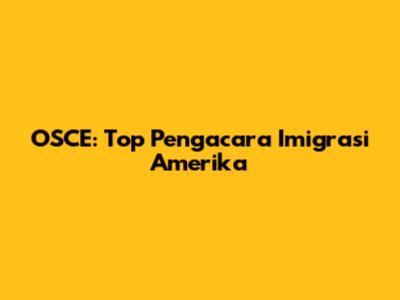 OSCE: Top Pengacara Imigrasi Amerika
