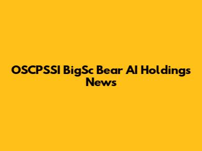 OSCPSSI BigSc Bear AI Holdings News