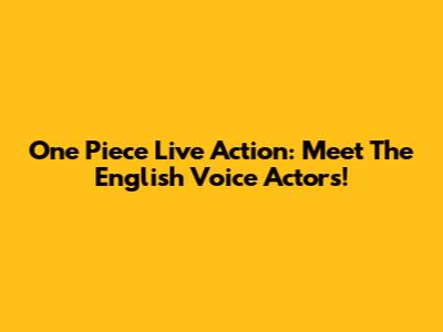 One Piece Live Action: Meet The English Voice Actors!