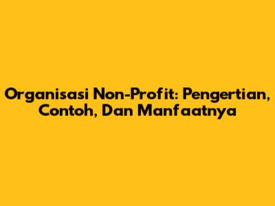 Organisasi Non-Profit: Pengertian, Contoh, Dan Manfaatnya