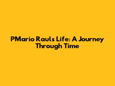 PMario Raul's Life: A Journey Through Time