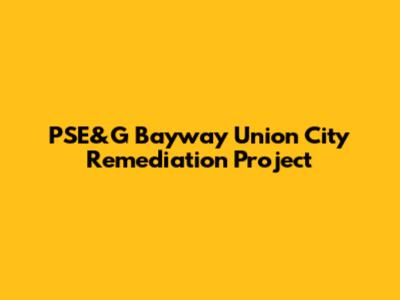PSE&G Bayway Union City Remediation Project