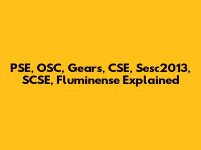 PSE, OSC, Gears, CSE, Sesc2013, SCSE, Fluminense Explained