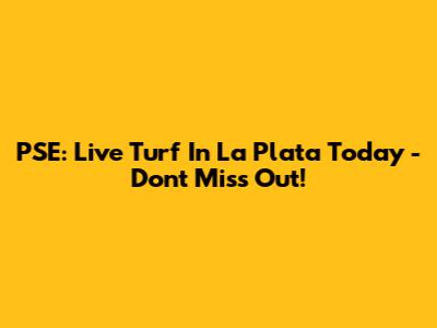 PSE: Live Turf In La Plata Today - Don't Miss Out!