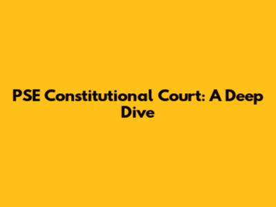 PSE Constitutional Court: A Deep Dive